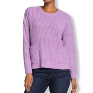 Melloday purple front pocket crew neck sweater‎ S